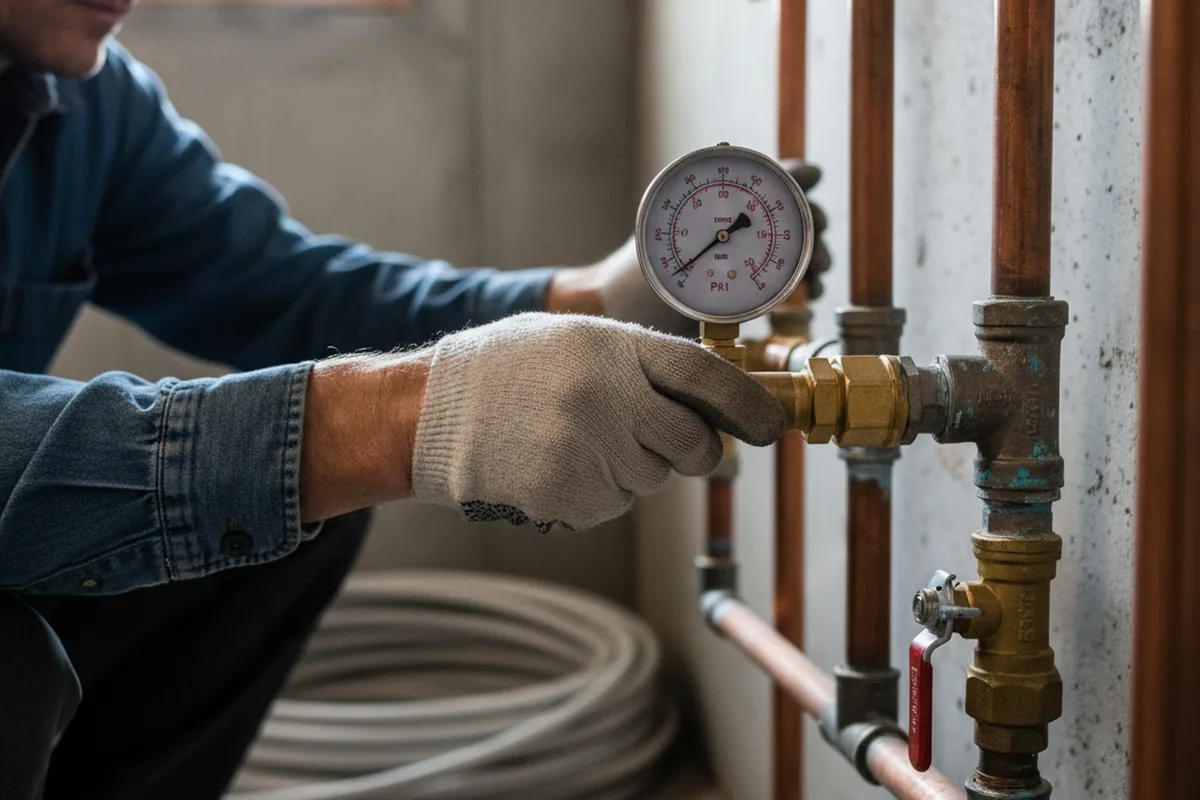 Pressure testing a repaired line during Water Line Repair in Lincoln University